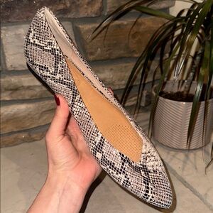 Corso Como Black and Cream Snakeskin Flats